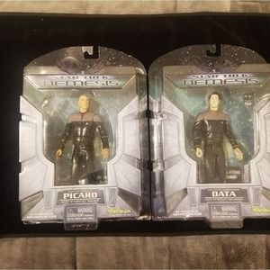 Star Trek Nemesis Picard and Data‎ Action Figures, Vintage 1997
